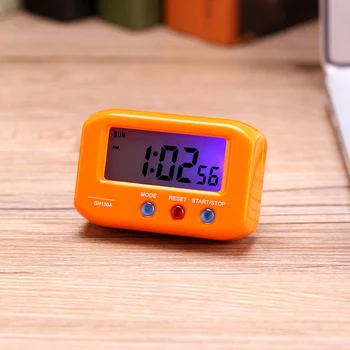Portabil LCD Display Digital Ceas cu Alarmă Snooze cu Iluminare din spate Masa Birou, Mașină de Decor(Portocaliu)