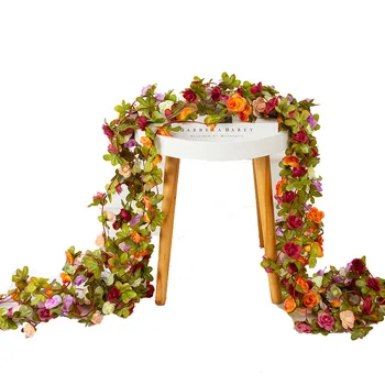 250CM Rose Flori Artificiale Ghirlanda de Crăciun pentru Nunta Acasă Decorare Camera de Primavara Toamna Grădină Arc DIY Fals Plantelor de Viță de vie