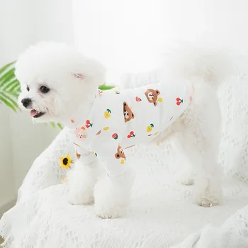 Haine de câine Poarte Îmbrăcăminte pentru animale de Companie pentru Câini foarte Mici Tricouri Drăguț desen Animat de Imprimare Catelus Primavara-Vara Fructe Colorate Ropa Para Perro