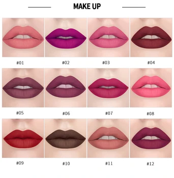 12 Culori Mat Ruj Nude Velvet Lip Gloss Rosu Sexy Buze rezistent la apa Buna Stick Buze Cosmetice Machiaj de Buze de Lungă Durată TSLM2