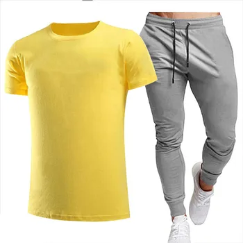 Pure color T-shirt costum de sport de funcționare wicking și uscare rapidă funcționare casual, haine de vară cu mânecă scurtă, pantaloni scurți set de 2 piese