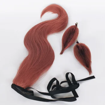 Uma Musume Destul De Derby Symboli Rudolf Peruca Cosplay Brown Hair Par Sintetic Rezistent La Căldură Peruci Petrecere Cu Urechea+Arc