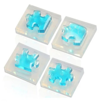 4buc/set Puzzle de Piatră prețioasă Cristal Rășină Epoxidică Mucegai DIY Bijuterii Pandantiv Instrumente de Luare Epoxidice Clar Silicon Mucegai