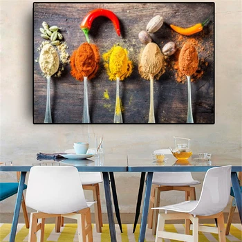 RELIABLI ART Bucătărie Panza Pictura Gustoase Condimente Și Ierburi Imagine Arta de Perete Postere Si Printuri Pentru Decorare Camera de zi Cuadro