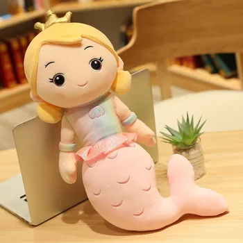 12'30CM Coroană Frumoasă Sirenă Jucărie de Pluș pentru Copii Desene animate Fata Umplute Sirena Papusa Casa Decor Fetele Prietena Ziua de nastere Cadouri