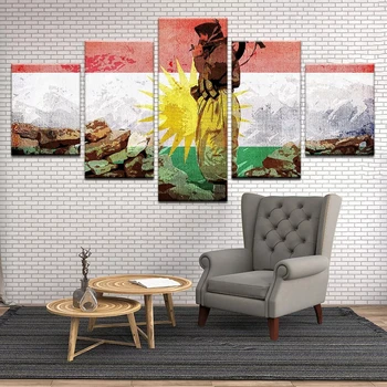 5 Piesă De Artă Din Kurdistan Soldat Pavilion Hd Print Tablou Poster Canvas Tablou Poster Vii Acasă Decorare Camera