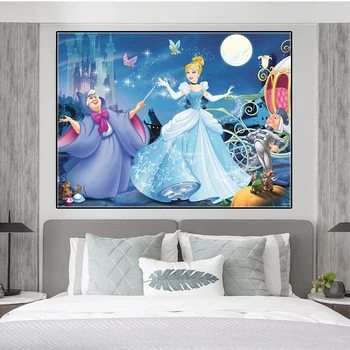 Catoon Alba Ca Zapada Cenusareasa Printesa Poster Disney Acuarelă Panza Pictura De Arta De Imprimare Perete Poza Pentru Copil Decor Acasă Cuadros