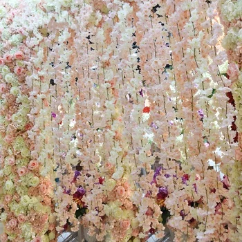 1,8 m Sakura Rattan de Simulare Mare de 1,8 m Cherry Blossom Flori Artificiale Rattan Flori de Nunta de Perete