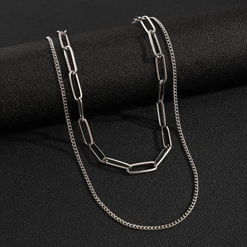 SHIXIN Eșantion Stratificat Lanțuri Cravată Coliere pentru Femei de Moda de Aur/Argint de Culoare Lanțuri Lungi, Coliere la Gât Bijuterii 2021
