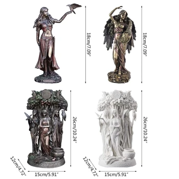 Binecuvântata Zeiță Zeita Bronz Cadou Rasina De Culoare Figurina Statuie