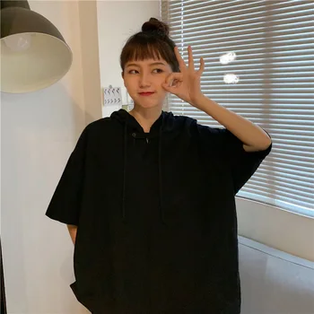 2021 Vara din Bumbac Hanorac Tricou Femeie Maneca Scurta Tricouri Femeie T-shirt O de Gât Stil coreean Plus Dimensiunea Femei Libere Tricou