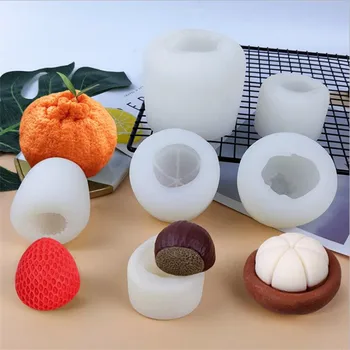 3D Portocale Capsuni Lumanare Aromatherapy Mucegai Silicon Mangosteen Lumânare a Face Matrite de BRICOLAJ Fructe Săpun Instrumente de Decor