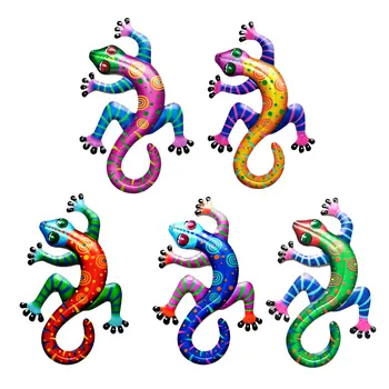 5pc de Metal Agățat de Perete Gecko opera de Arta Decorative Șopârlă în aer liber, Grădină Decor de Arta de Perete Agățat Sculptura Curte Gradina Șopârlă Gecko