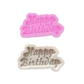Silicon 3D Happy Birthday Letters Mucegai Gheață Jeleu de Ciocolată Mucegai Tort de Decorare Instrument Bakeware Mucegai Tort Sculptură