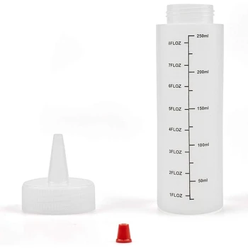 12-Pack 8 Oz Condiment Stoarce Sticle cu Roșu Capac - material Plastic Rezistent Uda Sticla de Ketchup, Sosuri, Sirop de