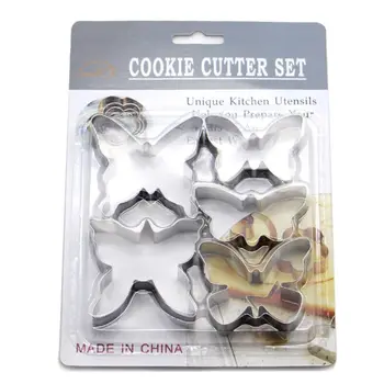 De paști Fluture Cookie Cutter 5 forme Diferite din Oțel Inoxidabil tăiat Biscuit 449C