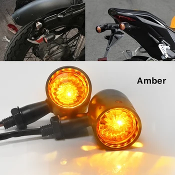 1Pair Motocicleta Lumina de Semnalizare Frana LED Amber Lumina Semnalizatoare Luminile Indicatoare pentru Honda Suzuki Cafe Racer