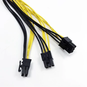 5Pcs Cablul de Alimentare de la 1 la 3 6P+2P Miner Cablu Adaptor 8pini GPU placa Video Sârmă 12AWG+18AWG Cabluri pentru BTC Mining