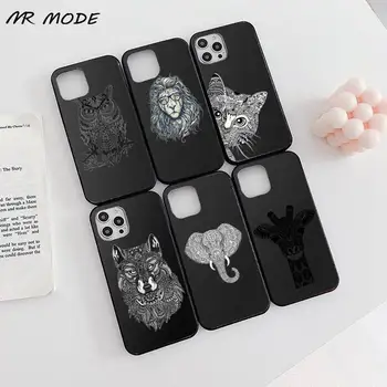 Animal elefant girafa Telefon Caz pentru iPhone 11 12 pro XS MAX 8 7 6 6S Plus X 5S SE 2020 XR silicon Moale
