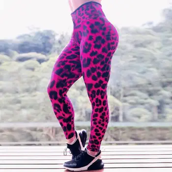 Sexy Leopard Femei Jambiere Push-Up Antrenament Colanti Sport Femei Fitness Talie Mare Sală fata Jambiere Elastice fără Sudură Jambiere
