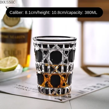 Stil European 380ml zăbrele cristal de sticlă de sticlă de vin rattan zăbrele cerul înstelat sticlă de whisky pahar de cocktail glas creative de sticlă