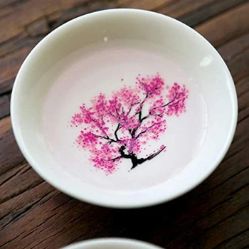 Sakura Cupa Dragul Schimba Culoarea cu apă Rece/Apă Caldă-Vezi Piersic Flori de Cires Floare Magic Sakura Blossom Castron de Ceai