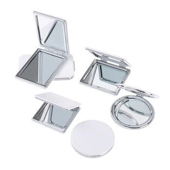 1 buc Mini Machiaj Compact Oglindă de Buzunar Culoare Solidă de Metal Rotund Caz de Dreptunghi Dublu-Side ferestre Pop-Up Oglindă de Buzunar Accesorii de Frumusete
