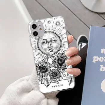 Vrăjitoarele Luna Tarot Mister Totem Telefon Caz Pentru Iphone11 12 Pro Max SE 2020 7 8 Plus X Xs Max Xr Transparent Moale, cu Capac de Silicon