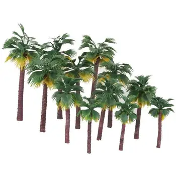 Construirea de Model de Tren de Nisip de Masă Mini Tropicale PalmsPlastic Copac Simulare de nucă de Cocos A3Q4