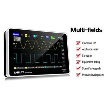 ADS1013D 2 Canale Osciloscop Digital 100MHz*2 Lățime de Bandă 1GSa/s Rata de esantionare de 7 Inch LCD Ecran Atingând osciloscopio