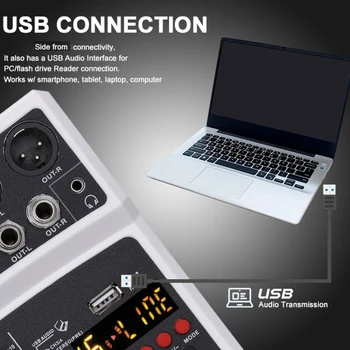 DJ Console USB Phantom Power Efecte 4 Canale Audio Mixer de Sunet compatibil Bluetooth USB Record placa de Sunet cu 16 Efecte DSP