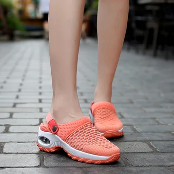 2021 Noi Femei Pantofi Casual Crește Perna Sandale Non-alunecare Platforma Sandale Pentru Femei ochiurilor de Plasă Respirabil în aer liber de Mers pe jos Papuci