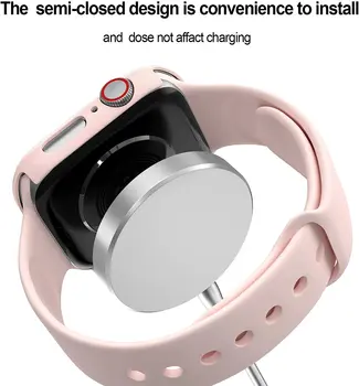 Sticla+Caz+Curea Pentru Apple Watch band 44mm 40mm 38mm 42mm Sport Silicon bratara smartwatch iWatch serie 3 4 5 6 se 44 mm bandă