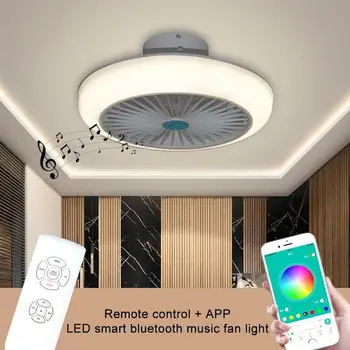 72W 220V cu LED-uri Moderne Ventilator de Tavan Lumina Difuzor Bluetooth Control de la Distanță Fan Candelabru Dormitor, sufragerie, Birou