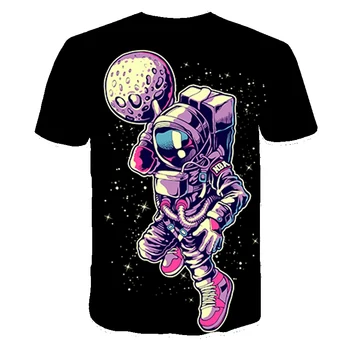 3D T-shirt Psihedelice Astronaut Imprimare tricou Baieti Vara Hip Hop T-shirt pentru Copii Tricou Maneca Scurta Brand de Moda T-shirt