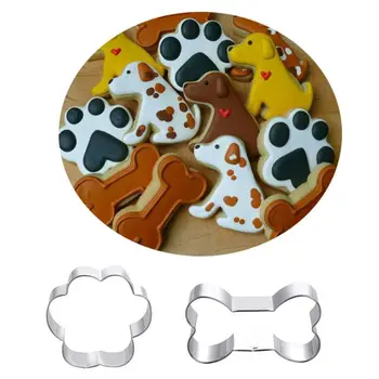 Din Oțel inoxidabil Câine de Companie Os Laba Cookie Cutter Mucegai DIY Fondant de Patiserie, Biscuiti