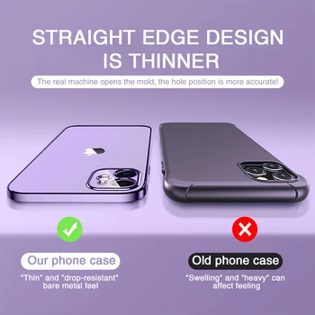 De lux, Cadru Patrat Placare Caz Clar de Telefon Pentru iPhone 12 11 Pro XS Max Mini X XR 6 7 8 Plus SE 2020 Transparent cu Capac de Silicon