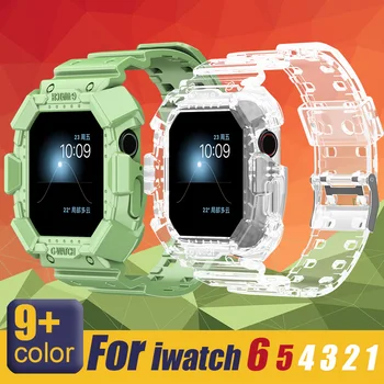 Sport, Curea Silicon pentru Apple Watch Band Serie SE 6 5 4 3 2 Transparente pentru Iwatch bratara 38mm 40mm 42mm 44mm Curea