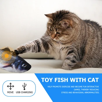Pisică Jucărie de Pește USB de Încărcare Electrică de Simulare Dans Sărituri în Mișcare Floppy Pește Pisică Jucărie Interactiv Wiggle Catnip Kicker