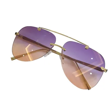 Unisex fără ramă Moda ochelari de Soare UV400 Rama Metalica pentru Conducere Sau de Activitate Sportivă Gradient FOU99