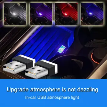 7 culori Mini USB Lumina LED-uri Auto Auto Interior Atmosferă Lumina de Modelare, Lumina Mașina de Lumină Ambientală Lumina de Neon Interior Masina Bijuterii