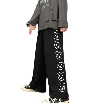 2021 Nou Stil Coreean Pantaloni Largi Picior De Desene Animate De Imprimare Harajuku Pantaloni Femei Streetwear Toamna De Moda Streetwear Pantaloni De Trening Femei