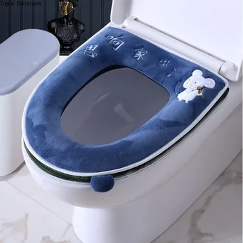 Universal de pluș Toaletă Perna de uz Casnic Moale Cald Îngroșa Capac Scaun de Toaletă de Iarna Impermeabil WC Mat Produse de Baie