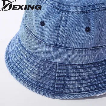 Primavara-Vara Denim Bucket Hat pentru Femei de Moda coreeană Pescar Palarie Doamnelor Pliabil Panama Soare Capac