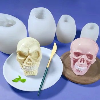 DIY Craniu Cub de Gheata din Silicon Mucegai Halloween Paști Aroma Lumânare Borcane Lumânare Mucegai Săpun Manual Mucegai, Mucegai de Ipsos