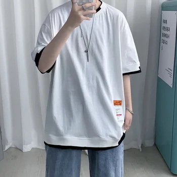 Vara Oamenii Harajuku T-shirt coreeană de Moda Hip Hop Streetwear Rock Punk Camasi Casual Mens Top Tricouri Tricou Maneca Scurta, Haine