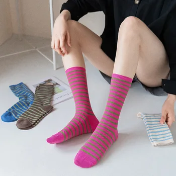 Jeseca Nou Fierbinte Cu Dungi Pentru Femei Șosete De Moda Stil Preppy Fete Kawaii Drăguț De Crăciun Ciorap Harajuku Epocă Streetwear Crew Sock
