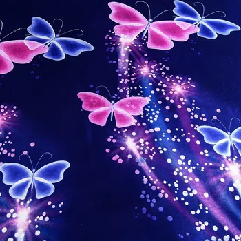 Spațiu de moda fluture Albastru purpel Pat Cearșafuri Sábanas husa pentru Saltea cu Elastic din Microfibra 120*200*30 90*200*30cm