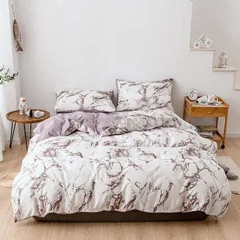 Moda 3d Imprimate Marmorat Dormitor lenjerie de Pat Moale de Culoare Marmură Carpetă Acopere 2/3 Bucată de Lux, Textile Acasă Fular Set