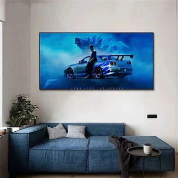 Panza Pictura Postere pe Perete Imagini de Artă pentru Living Modern, Masina Nissan Skyline și Printuri GTR R34 Decor Acasă